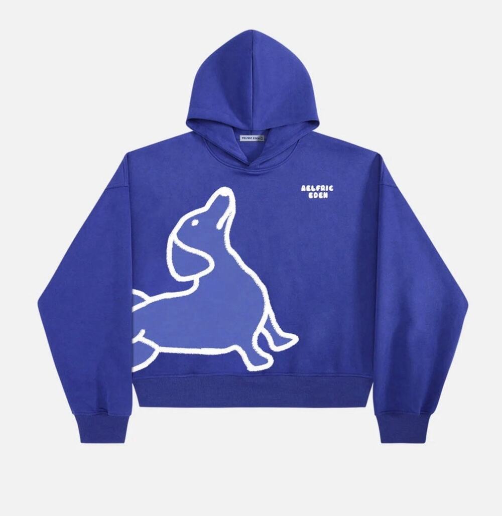Aelfric Eden Boxy Dachshund Graphic Hoodie Size Large